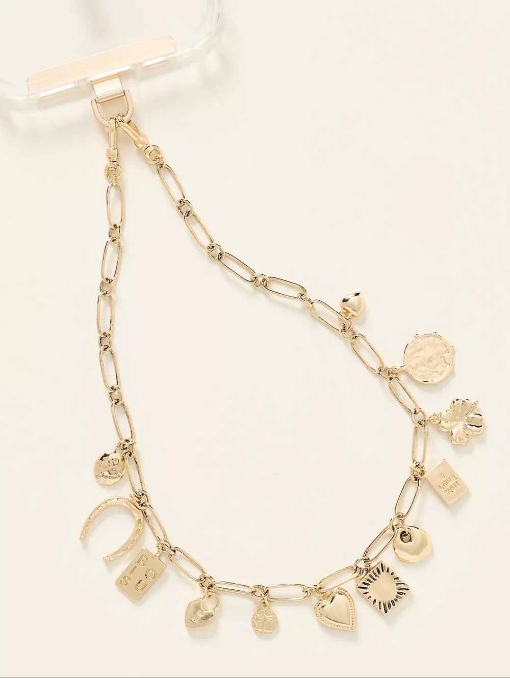 🪷NWT Anthropologie Multi-Charms Phone Chain, 14K Gold Plated 🌙